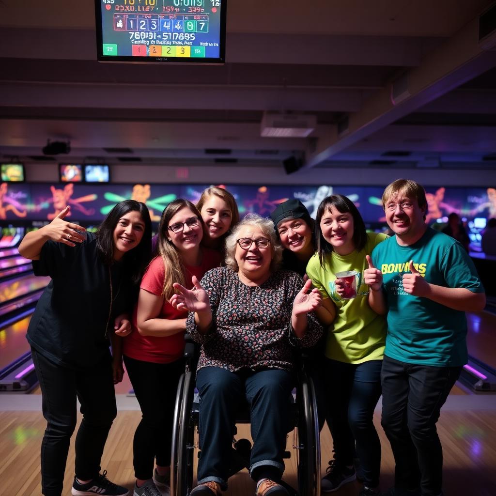 Club Accucare crew celebrating at bowling night