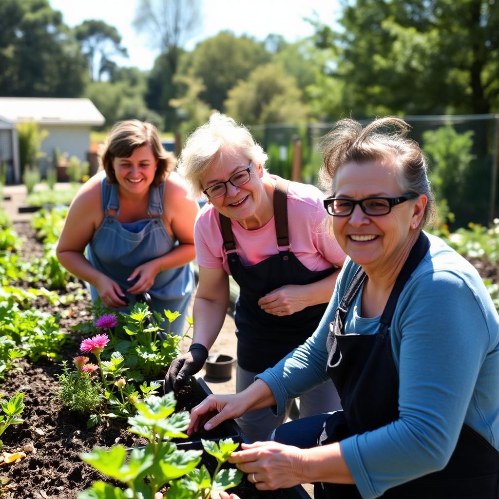 Participants in a community garden