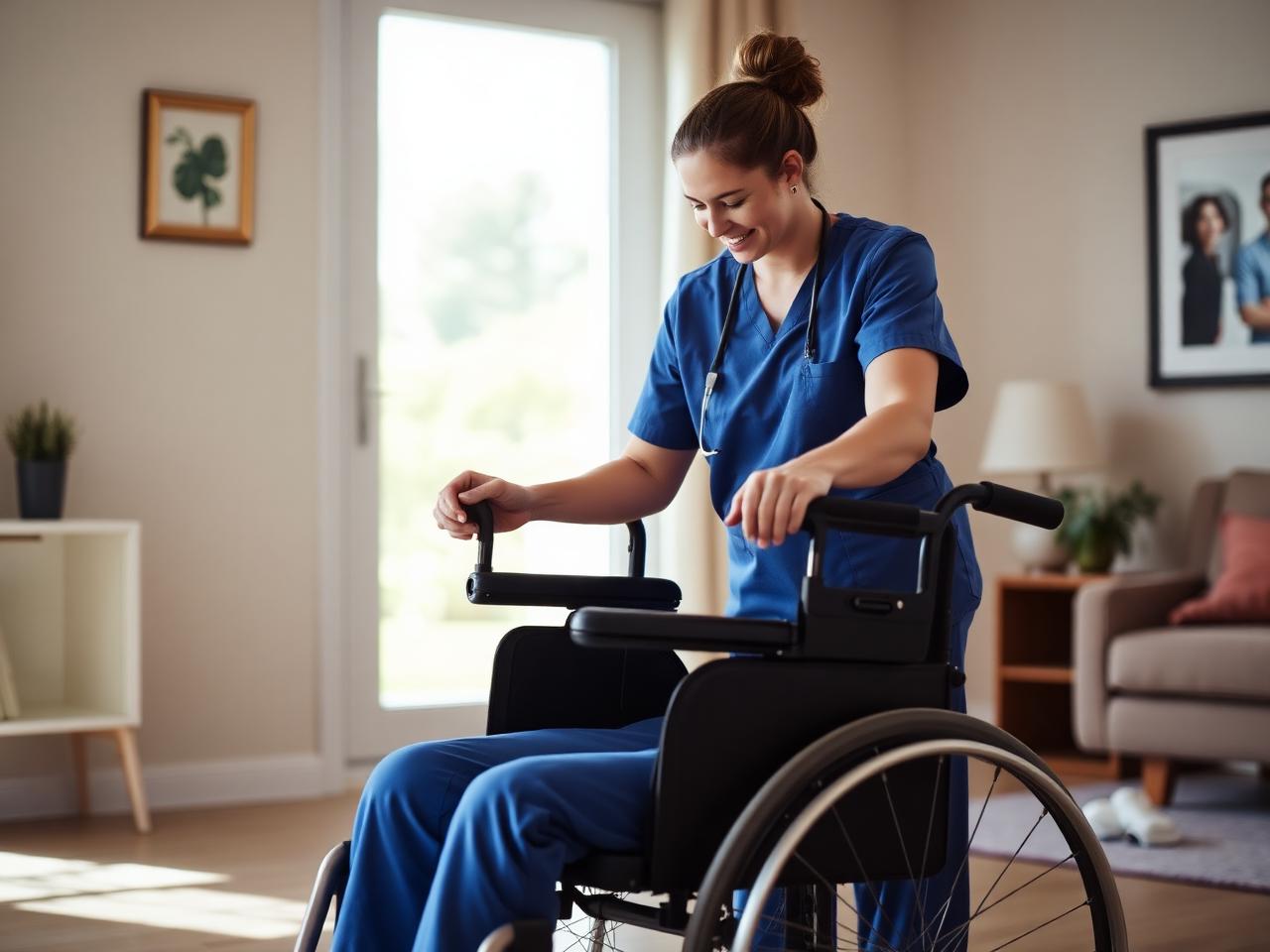 Registered nurse supporting a participant with high intensity needs at home