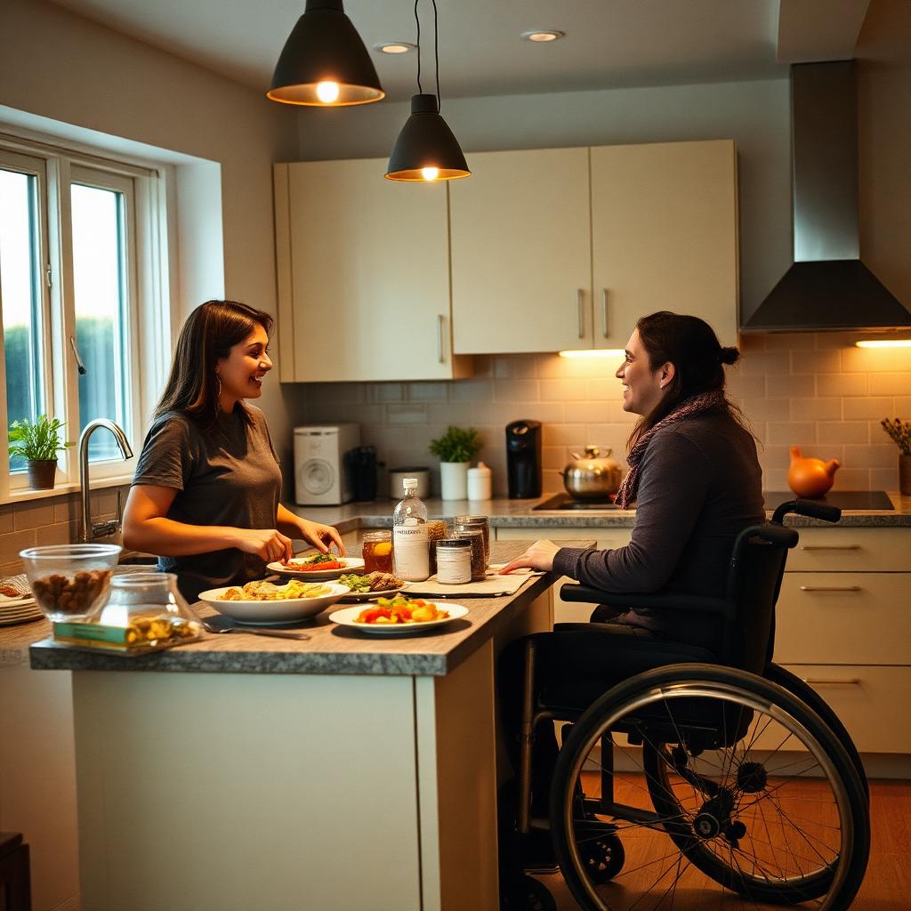 Housemates cooking together